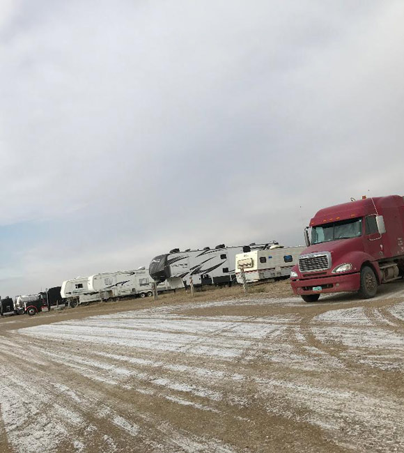line of trucks
